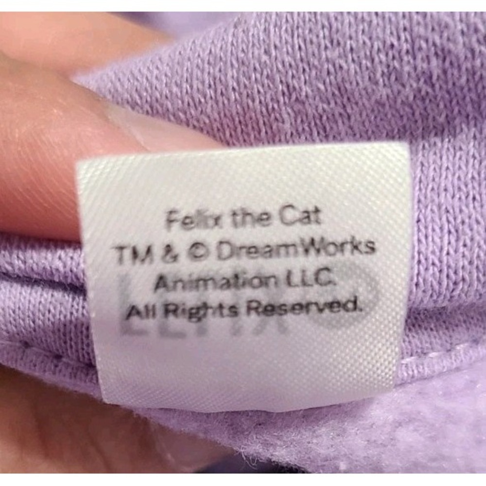 H&M Felix the Cat Hoodie Womens Small Oversized Lavender Retro Graphic Pullover - Picture 10 of 11